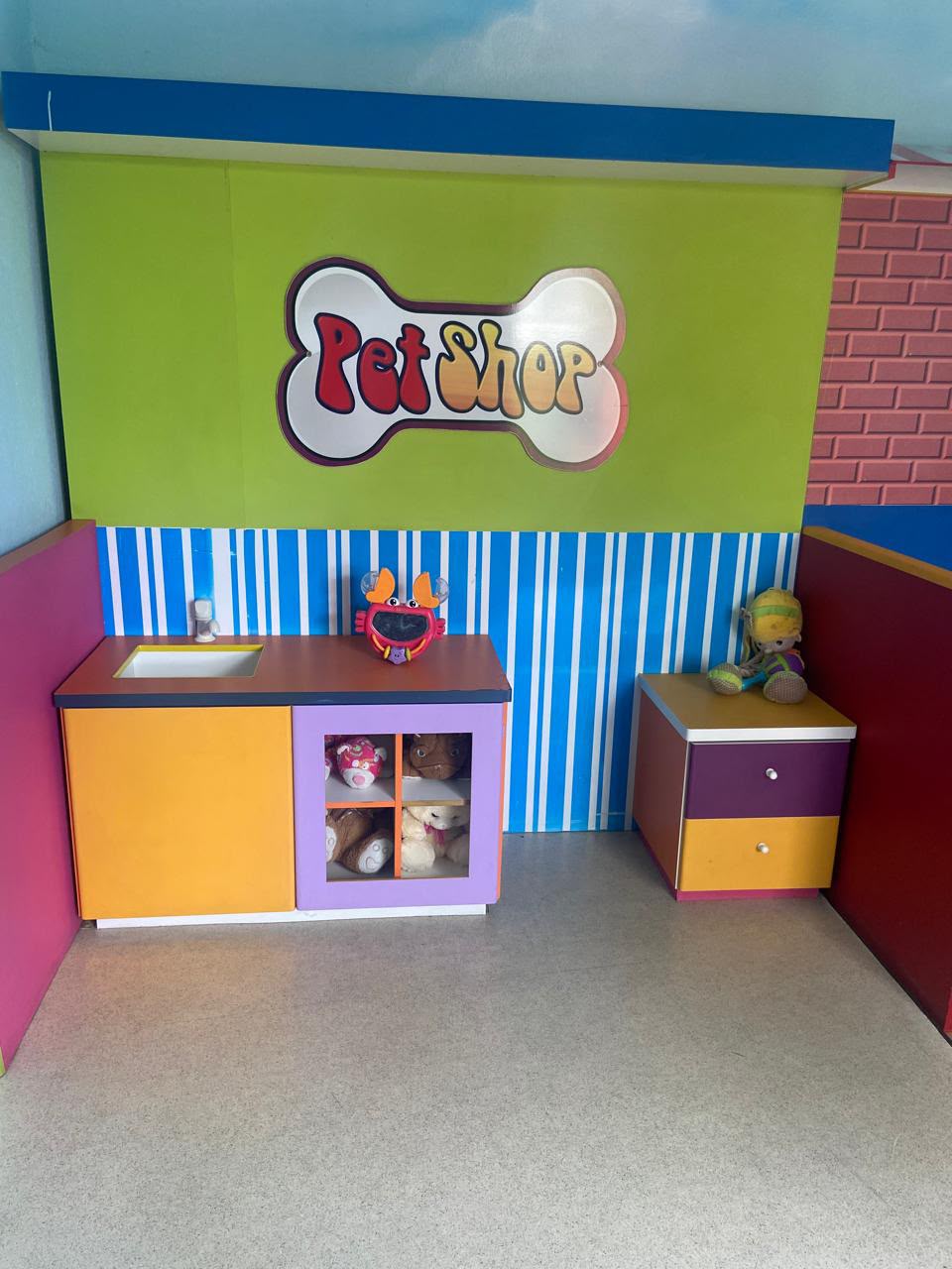 Área temática Pet Shop para brincadeiras